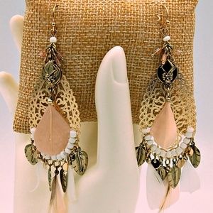 Express Dangle Boho Earrings Gold Tone NWOT